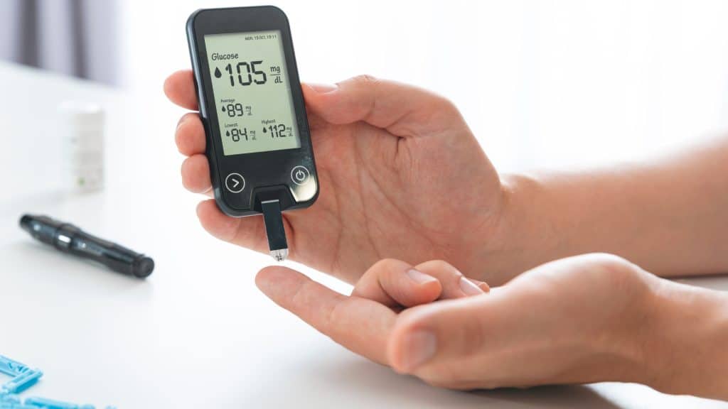 Person checking blood sugar levels