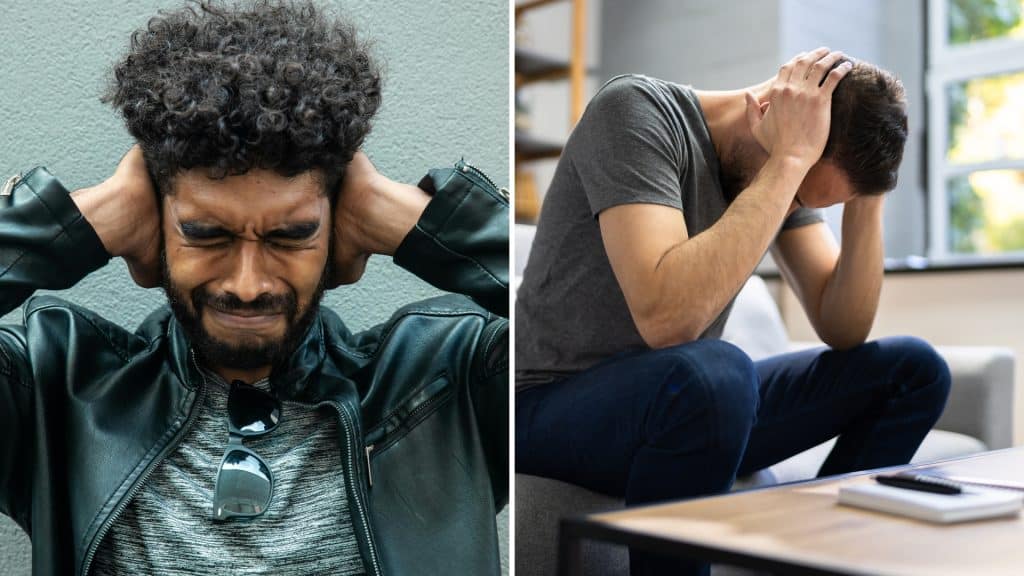 Individuals showing signs of distress.