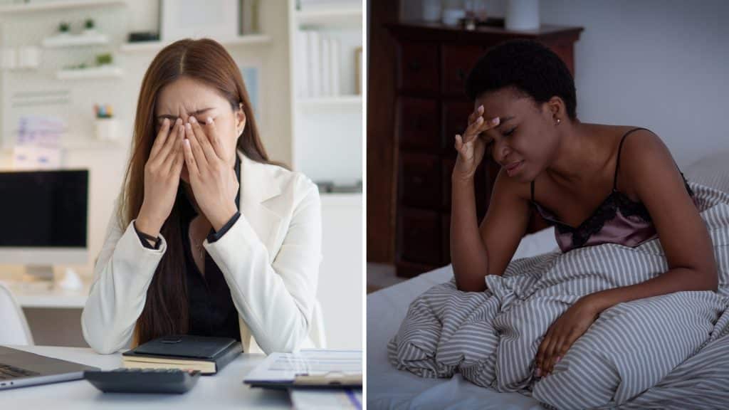 Women showing signs of fatigue.